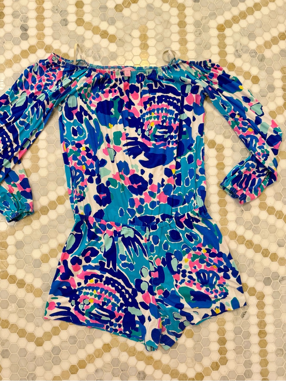 Lilly Pulitzer Seaing Things Off the Shoulder Romper